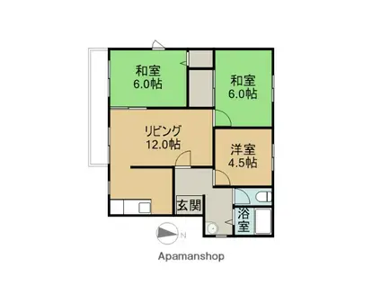 パレド築地(3LDK/2階)の間取り写真