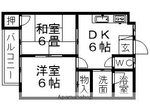 コーポ坂田A(2DK/2階)の間取り写真