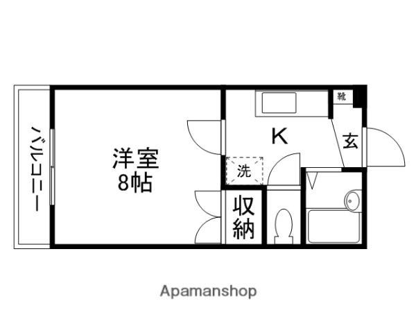 ロフティ花園(1K/4階)の間取り写真
