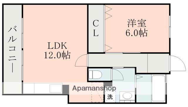 荻ビル(1LDK/4階)の間取り写真