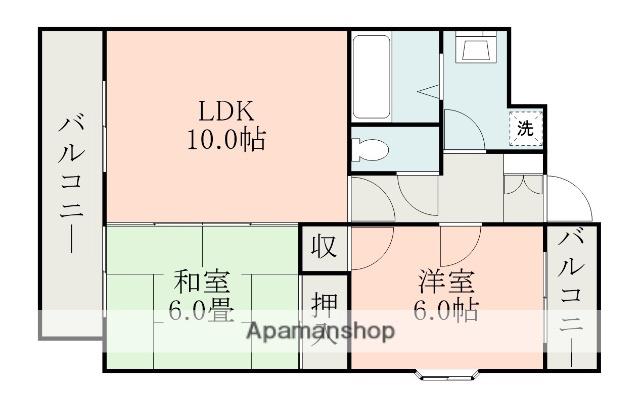スイートハイム国府(2LDK/3階)の間取り写真