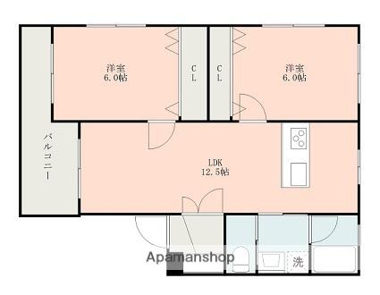 アルカディアRA(2LDK/2階)の間取り写真
