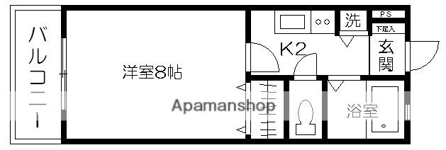 フラワーハイツ(1K/2階)の間取り写真