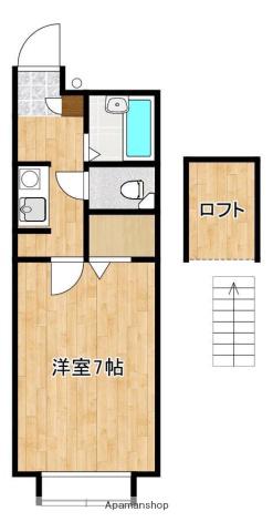 パンシオンフルール(1K/2階)の間取り写真
