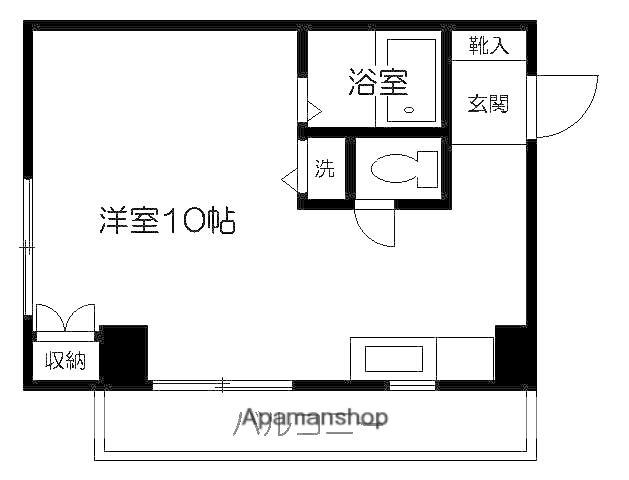 ツインハイツ豊(ワンルーム/3階)の間取り写真