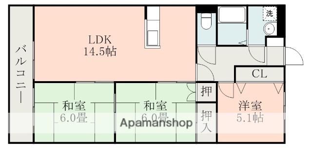 すてーじあ錦ヶ丘(3LDK/1階)の間取り写真