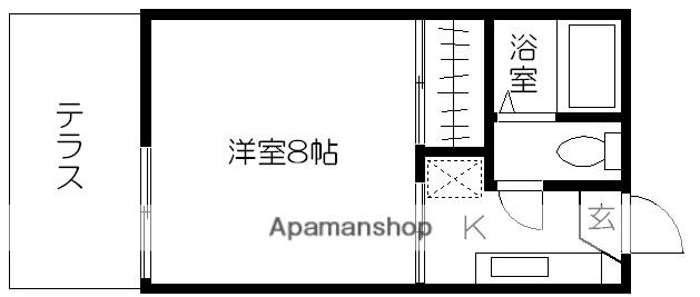 ハイツ・ビューラー(1K/1階)の間取り写真