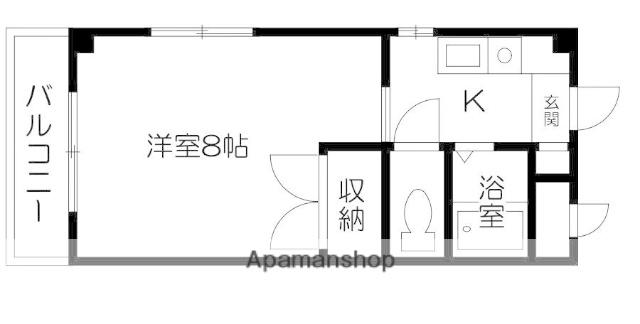 サザンクロス白川(1K/2階)の間取り写真