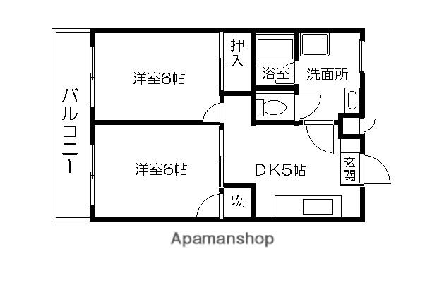 シティハウスK(2DK/4階)の間取り写真