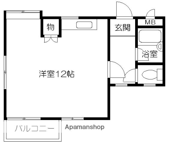 タキタハイツオーロラ(ワンルーム/1階)の間取り写真