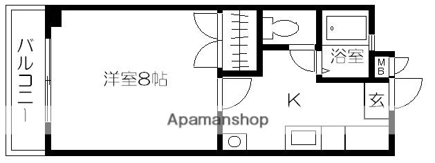 ジュネス・ワコー(1K/4階)の間取り写真