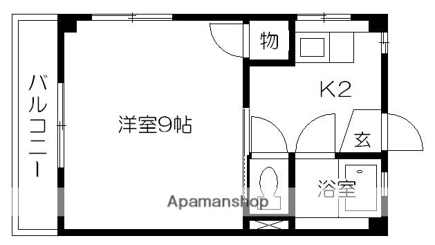 ライフステージ水前寺(1K/2階)の間取り写真