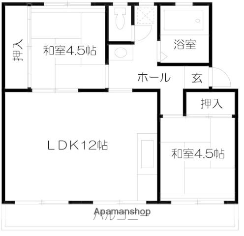 ゆたかコーポラス(2LDK/3階)の間取り写真