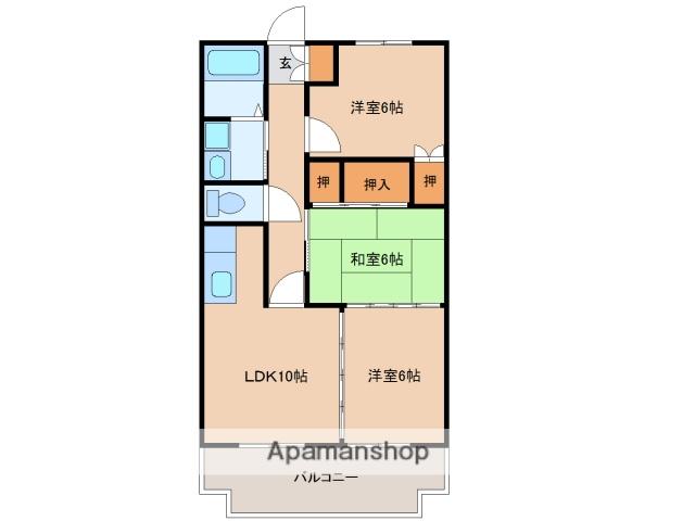 ピロティパレ(3LDK/2階)の間取り写真