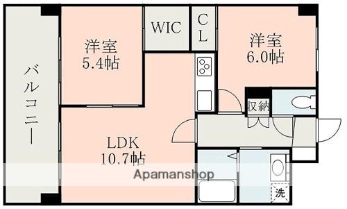 L-フィネス(2LDK/8階)の間取り写真