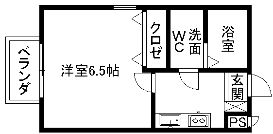 セジュールカトレア(1K/1階)の間取り写真