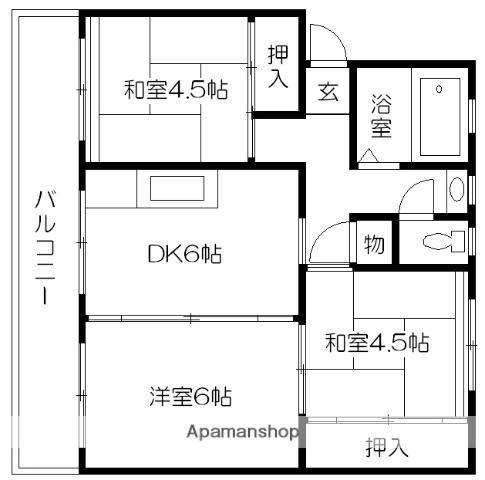 ゆたかコーポラス(3DK/5階)の間取り写真