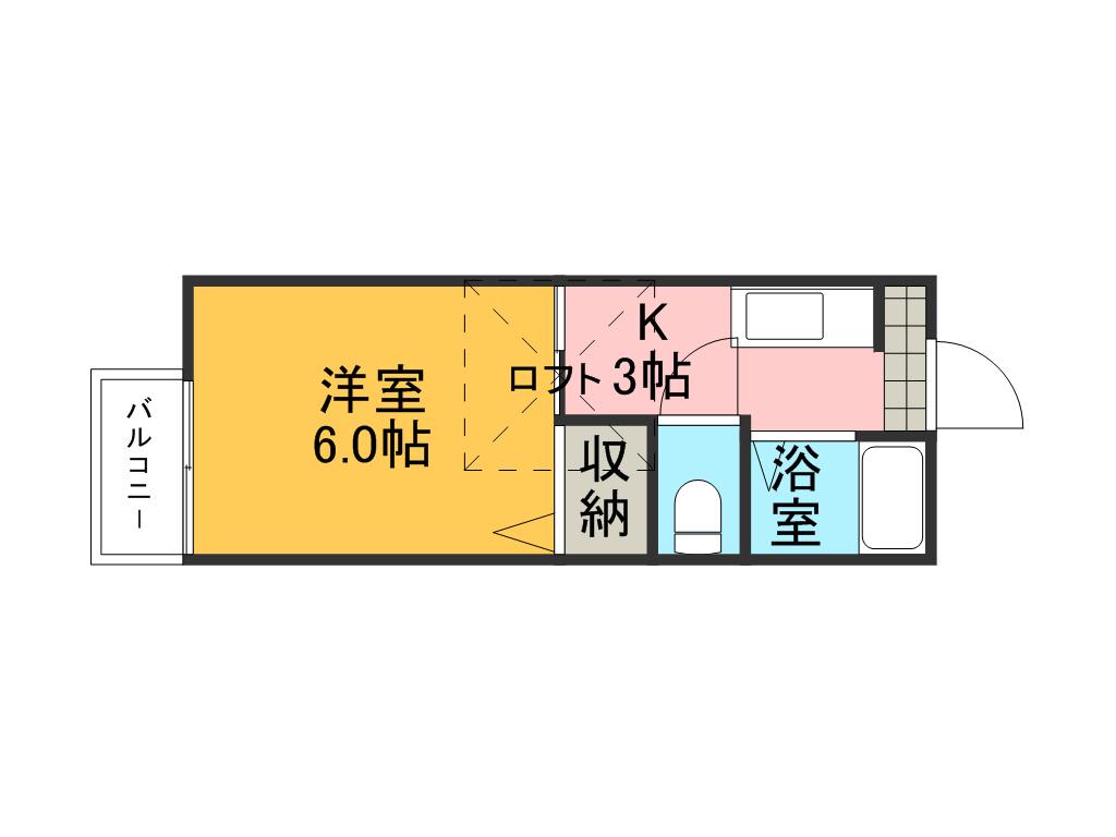 ラ・ビアンコ(1K/2階)の間取り写真