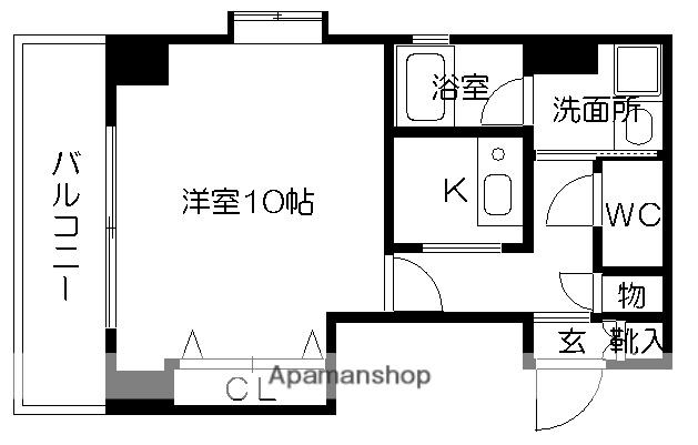 ミッドフィールドブロスビル1(1K/8階)の間取り写真