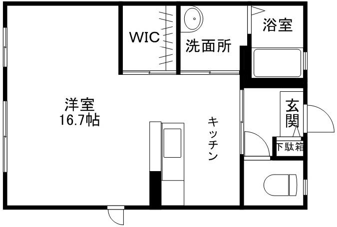 グランディール大江(ワンルーム/2階)の間取り写真