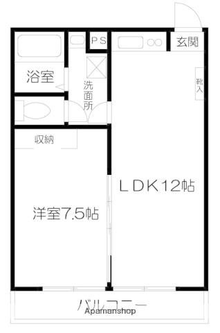 うとはなぞの(1LDK/2階)の間取り写真