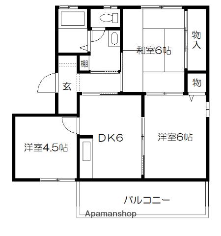 ティンカーベル(3DK/2階)の間取り写真