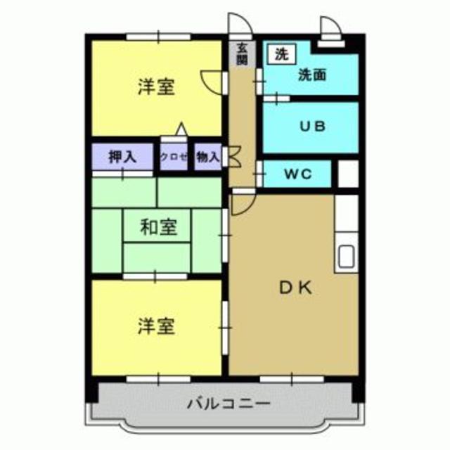 クリスタル大津(3DK/4階)の間取り写真