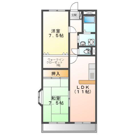 ハウスローリエ(2LDK/1階)の間取り写真