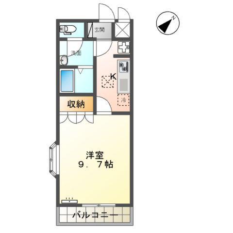 SUN FOREST(1K/1階)の間取り写真
