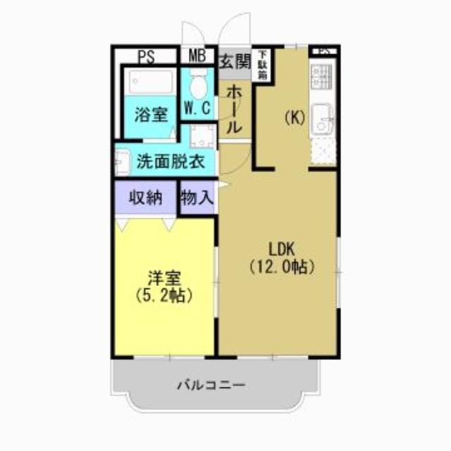 グランディール(1LDK/1階)の間取り写真