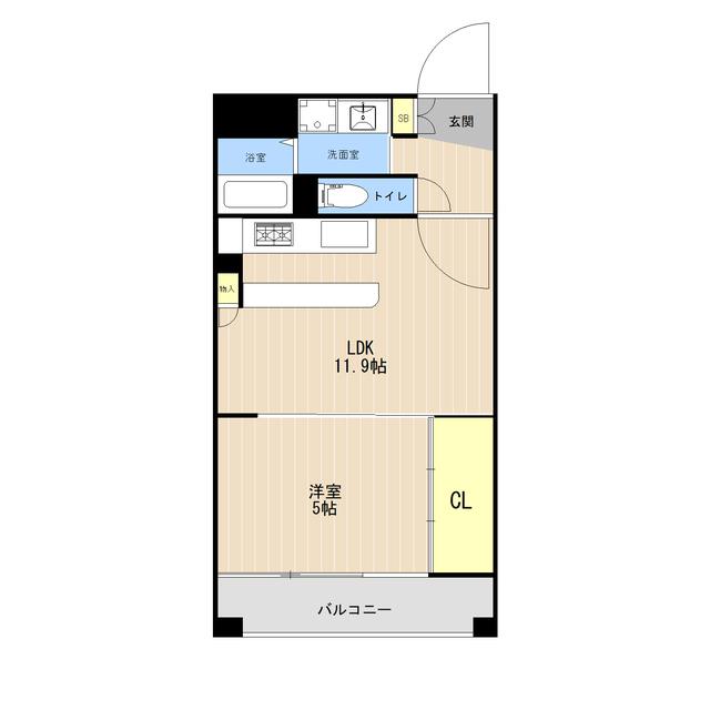 ウォルトン長嶺(1LDK/5階)の間取り写真