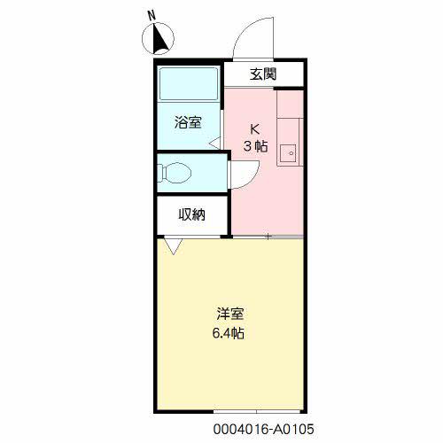 ラ・ビアンコ(1K/1階)の間取り写真
