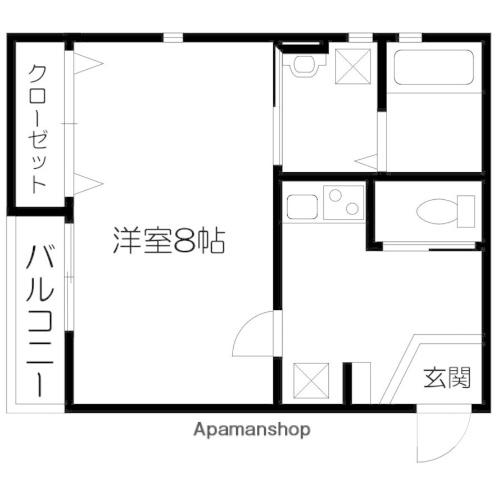 エクリュ帯山(1K/1階)の間取り写真
