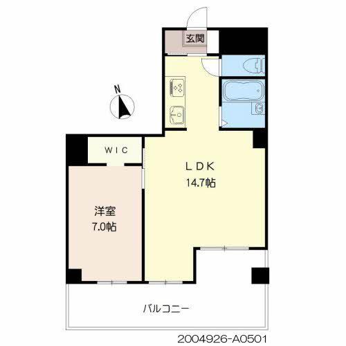 アプリーレ京町(1LDK/5階)の間取り写真