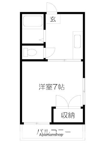 宮本ビル(1K/3階)の間取り写真