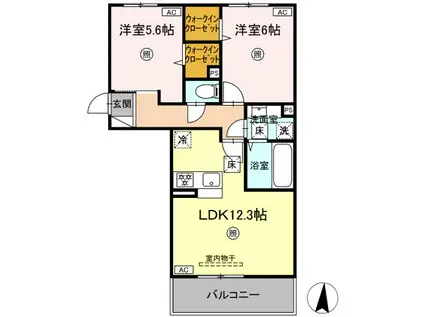 オッツ野田1丁目(2LDK/1階)の間取り写真