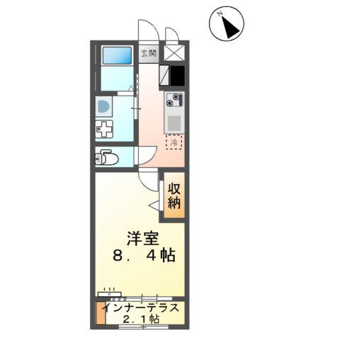 サンフォレスト杉水(1K/1階)の間取り写真