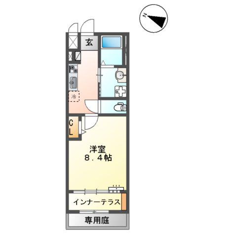 SーBLOOD OZU BASE(1K/1階)の間取り写真