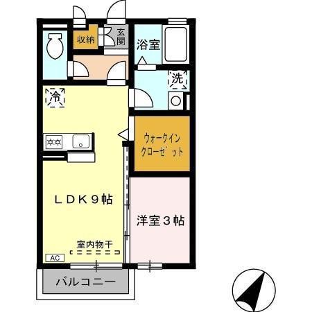 グランモア津久礼(1LDK/2階)の間取り写真