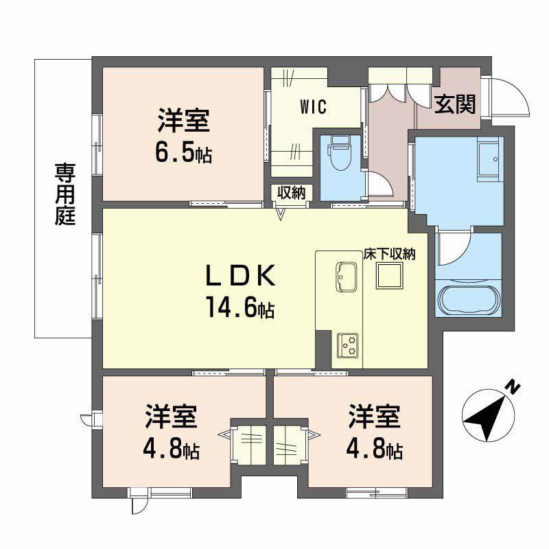 ベンガレンシス(3LDK/1階)の間取り写真