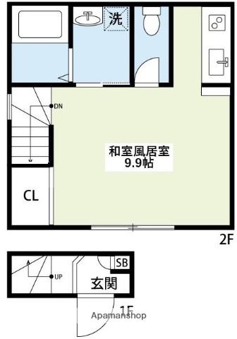 シグナル(ワンルーム/2階)の間取り写真