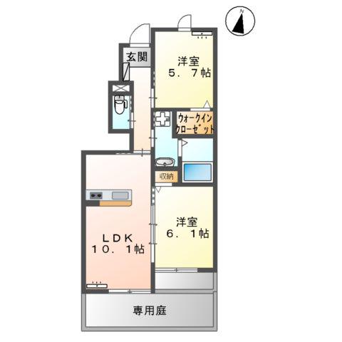 CANON(2LDK/1階)の間取り写真