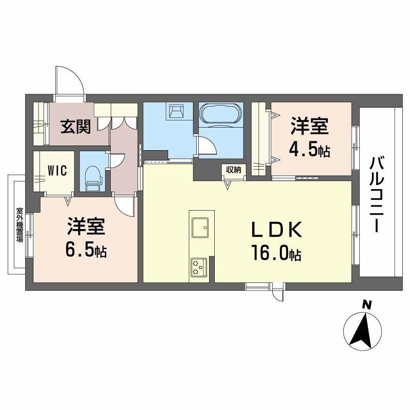 シャーメゾン壺川(2LDK/3階)の間取り写真