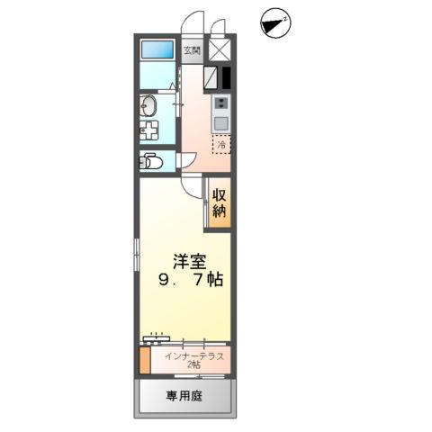 ルラシオン大津(1K/1階)の間取り写真