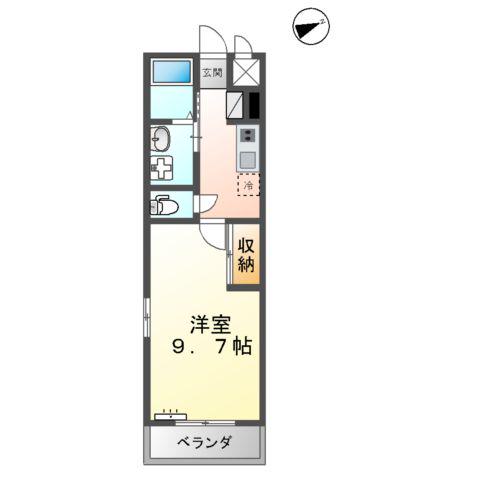 ルラシオン大津(1K/2階)の間取り写真