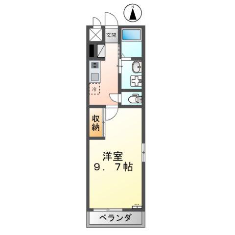 サンウイング(1K/2階)の間取り写真