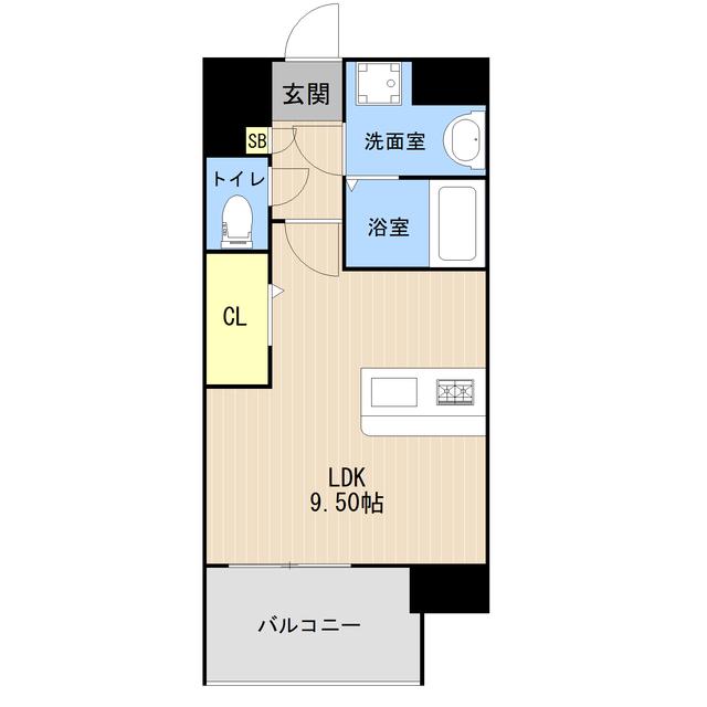 LIBTH九品寺Ⅲ(ワンルーム/5階)の間取り写真