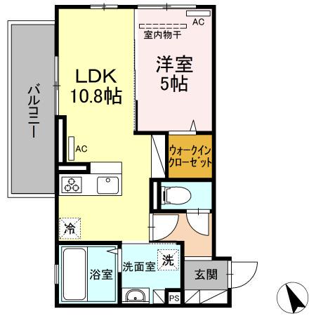 グレンディールIII(1LDK/3階)の間取り写真