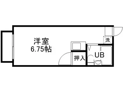 グリーンハイツ新大江(ワンルーム/2階)の間取り写真