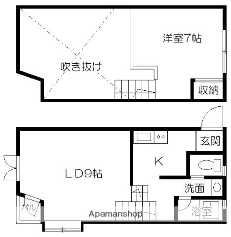 エルビス長嶺(1LDK/2階)の間取り写真